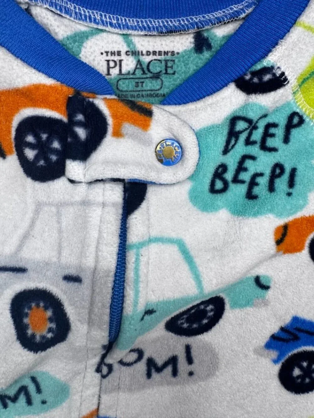Car Print Footed Fleece Sleeper Pajamas 3T
